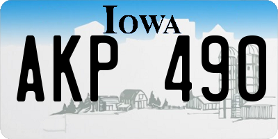 IA license plate AKP490