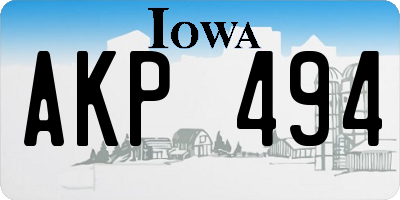 IA license plate AKP494