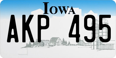 IA license plate AKP495