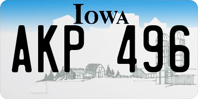 IA license plate AKP496