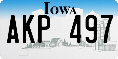 IA license plate AKP497