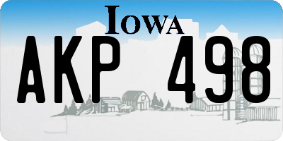 IA license plate AKP498