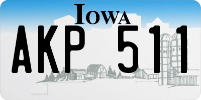 IA license plate AKP511