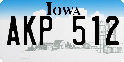 IA license plate AKP512
