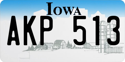 IA license plate AKP513