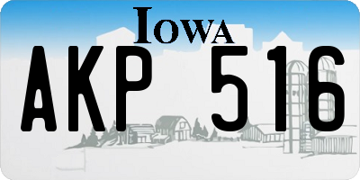 IA license plate AKP516