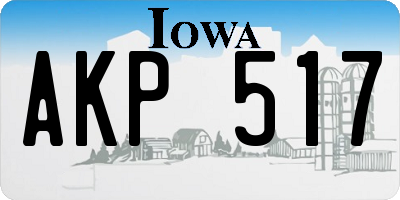 IA license plate AKP517