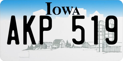 IA license plate AKP519