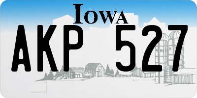 IA license plate AKP527