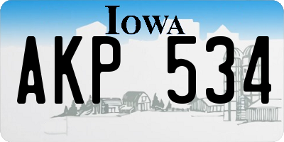 IA license plate AKP534