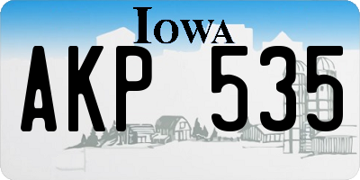 IA license plate AKP535