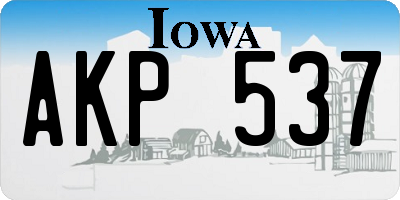 IA license plate AKP537