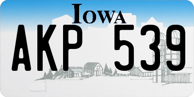 IA license plate AKP539