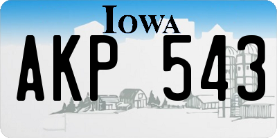 IA license plate AKP543