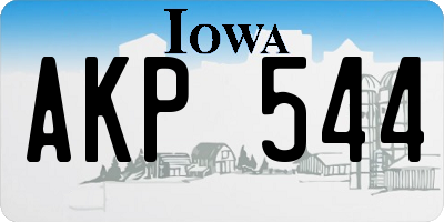 IA license plate AKP544