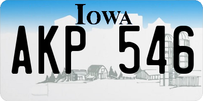 IA license plate AKP546