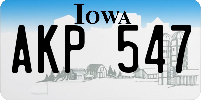 IA license plate AKP547