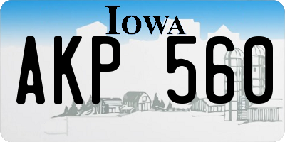 IA license plate AKP560