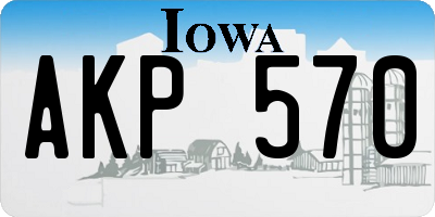IA license plate AKP570