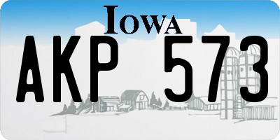 IA license plate AKP573