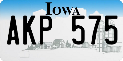 IA license plate AKP575