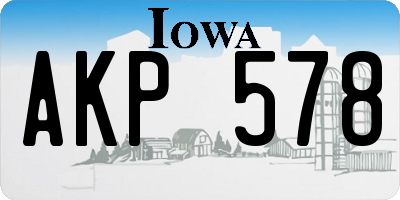 IA license plate AKP578