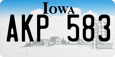 IA license plate AKP583