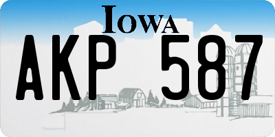 IA license plate AKP587