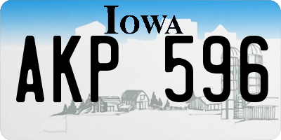 IA license plate AKP596