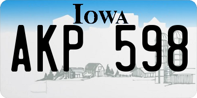IA license plate AKP598