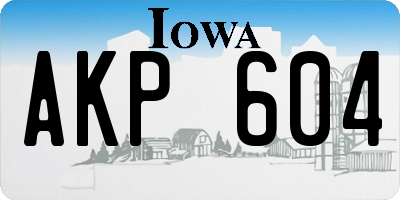 IA license plate AKP604