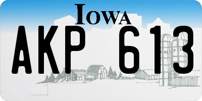 IA license plate AKP613