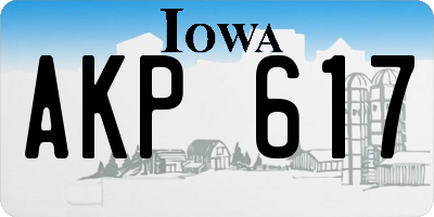 IA license plate AKP617
