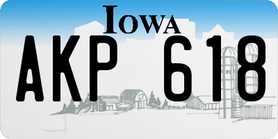 IA license plate AKP618