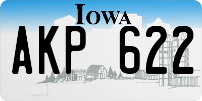 IA license plate AKP622