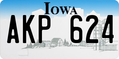 IA license plate AKP624