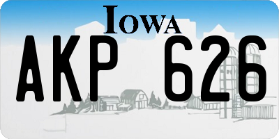 IA license plate AKP626