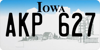 IA license plate AKP627