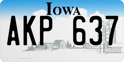 IA license plate AKP637