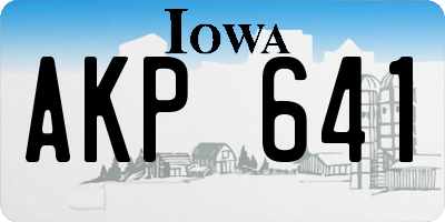 IA license plate AKP641