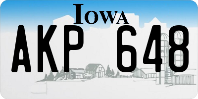 IA license plate AKP648
