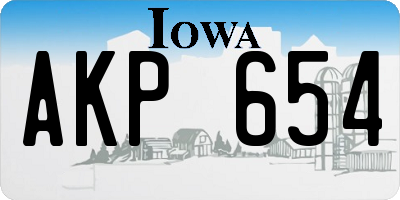 IA license plate AKP654