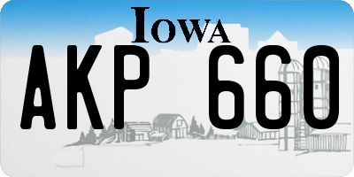 IA license plate AKP660