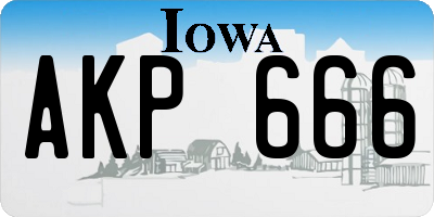 IA license plate AKP666