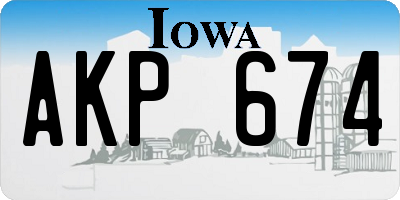 IA license plate AKP674