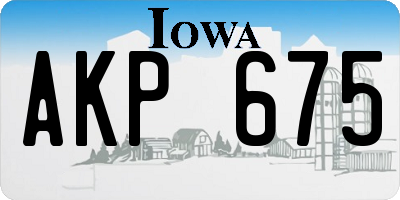 IA license plate AKP675