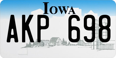 IA license plate AKP698