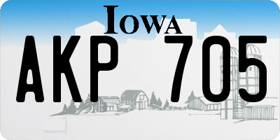 IA license plate AKP705