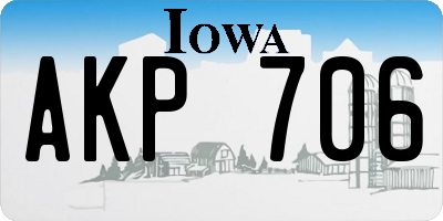 IA license plate AKP706