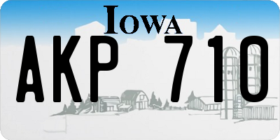 IA license plate AKP710